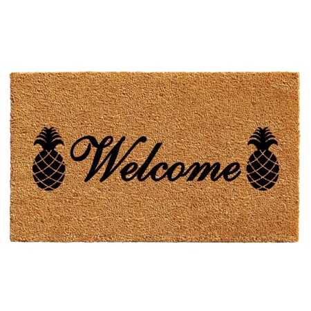 Configuracion 17 x 29 in. Welcome Pineapples Rectangular Doormat Natural & Black CO3360049